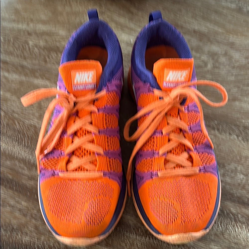 Nike flyknit lunar 2-Orange and Purple Athletic Shoes Lightweight - Picture 2 of 11